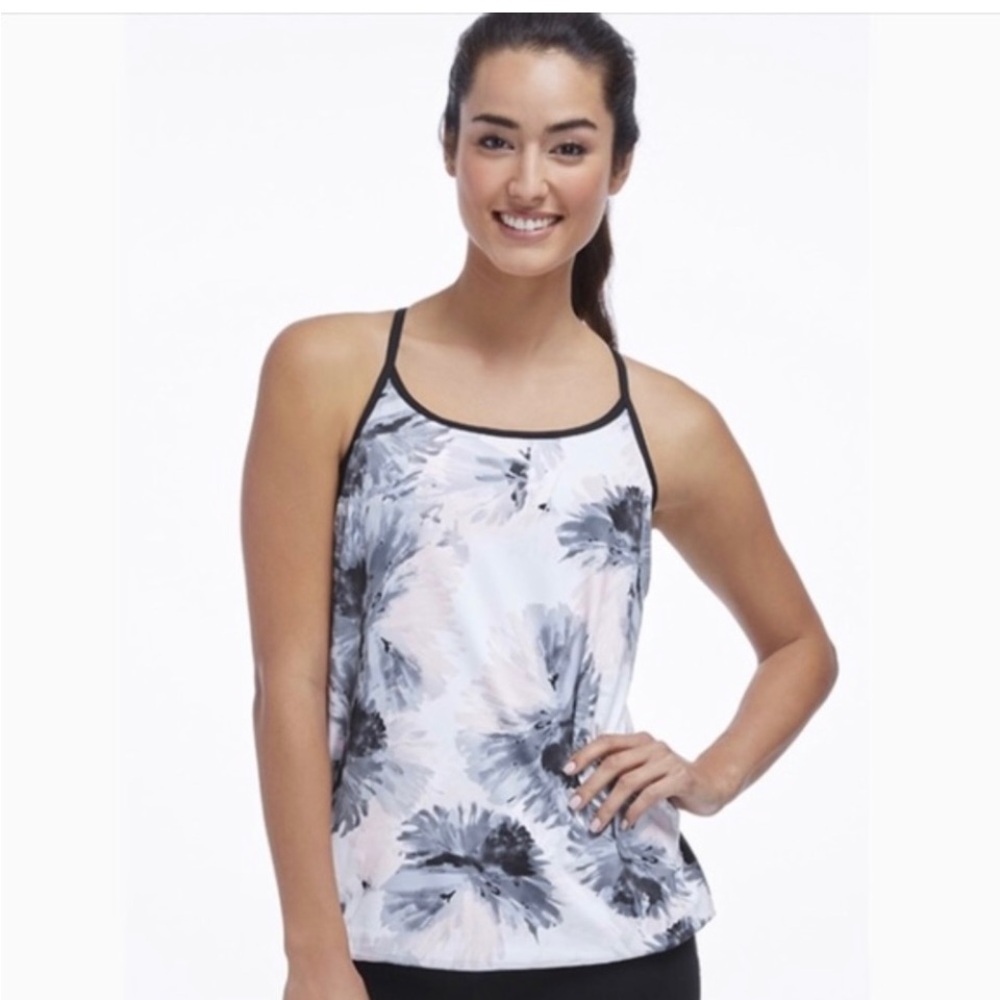 Fabletics NWT Norwalk Black & Blush Pink Tank Top - Size XS